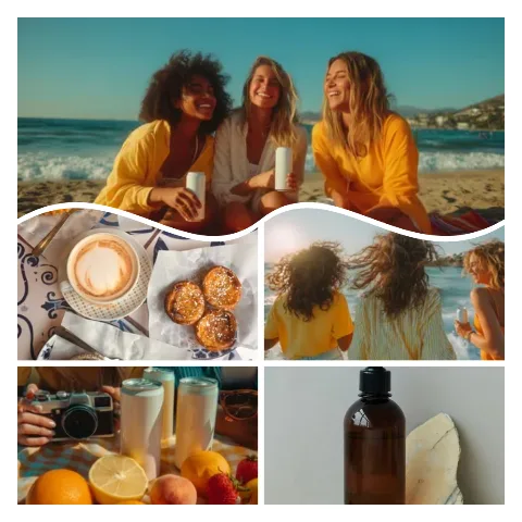 Preview of a wave collage: one wide sample photo on top and four below, divided by a wavy line.