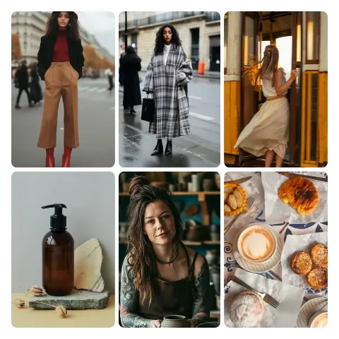 Preview of a 6-photo grid collage: six sample photos in two rows of three.