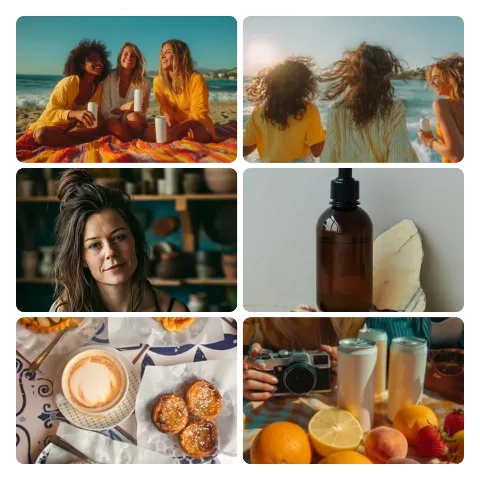 Preview of a 6-photo grid collage: six sample photos in three rows of two.